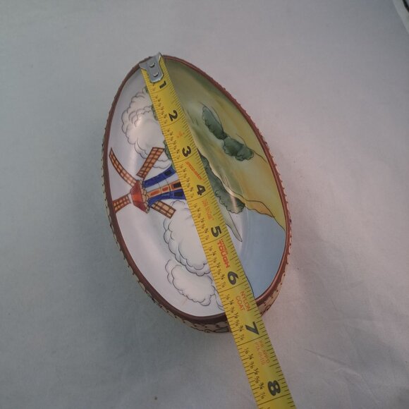 Nippon Hand Painted Porcelain Boat Shaped Dish Windmill Scene Accent - Picture 3 of 13